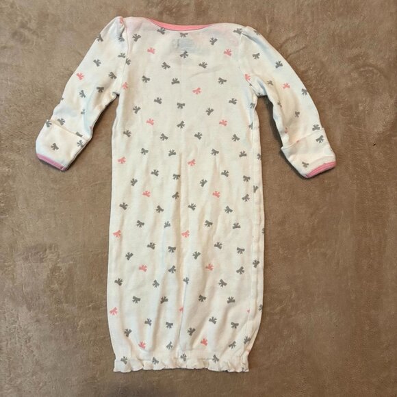 Carter’s & Circo Baby Girls Gown Set of 3 | 0–3M Floral, Stripe & Bow Print Slee - Picture 4 of 12